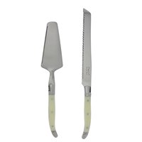Ensemble de couteau et de serveur à gâteau de mariage en acier inoxydable argenté, pelle à gâteau