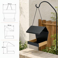 JH-Mech OEM Mangeoire à oiseaux suspendue d'extérieur en acier au carbone, bien proportionnée, avec pêne de récupération de graines et soudure à intégrité structurelle, pour jardin