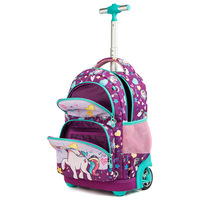 Sac à dos scolaire à roulettes pour enfants de dessin animé personnalisé sac à lunch de grande capacité sac à crayons ensemble de trois pièces