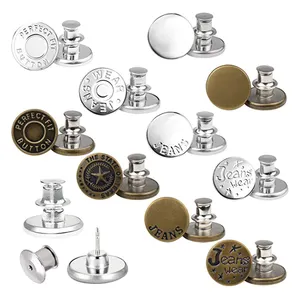 Tùy Chỉnh 17 Mét Không May Ngay Lập Tức Kim Loại Jean Tack Nút Thay Thế Pin Có Thể Điều Chỉnh Ngay Lập Tức <span class=keywords><strong>Jeans</strong></span> Nút - Product Image 1