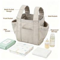 Organisateur de poussette multi-poches en toile, sac à couches, sac de rangement pour poussette, logo personnalisé, OEM, ODM, vente en gros d'usine pour les voyages quotidiens