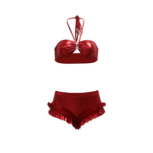 Nuovi Prodotti: Top Corto con Lacci e <span class=keywords><strong>Pantaloncini</strong></span> in Tinta Unita, Set Sexy Due Pezzi per Donne - Product Image 3