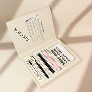Prezzo di fabbrica all'ingrosso <span class=keywords><strong>Pre</strong></span> taglio segmentato ciglia da te Kit di estensione ciglia visone Private Label grappolo ciglia Kit - Product Image 4