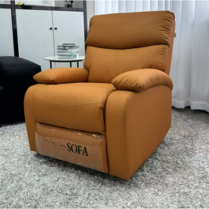 Sillón Reclinable Moderno NKOL de Cuero Sintético con Brazos Acolchados, Respaldo Sólido, Reclinación Manual, un Solo Asiento, Diseño Contemporáneo, Naranja - Product Image 1