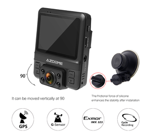 Commercio all'ingrosso AZDOME Dash Cam 2.4 pollici HD 1080P macchina fotografica <span class=keywords><strong>DVR</strong></span> videoregistratore 24h parcheggio Monitor Dash Cam auto <span class=keywords><strong>DVR</strong></span> - Product Image 2