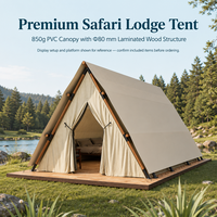 Tente de safari haut de gamme avec auvent en PVC 850g et structure en bois stratifié pour hôtels de villégiature YX-1