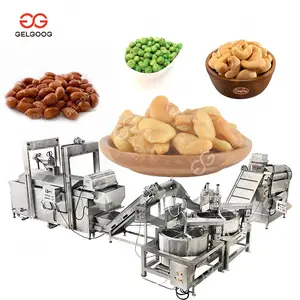 High Capacity Oil Fried Nuts Snack Production Line Continuous Peanut Cashew Fryer With Deoiling Machine