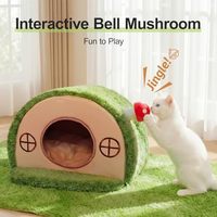 Lit pour chat d'intérieur, adorable lit-caverne pour chat, maisonnette pour chat, tente pour chatons avec coussin amovible et lavable et base antidérapante