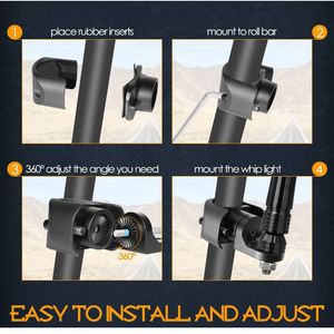 Flagpole <b>Light</b> Bracket 1.5 To 2 Inch Aluminum <b>Clamp</b> Mount For UTV ATV Offroad Use - Product Image 4