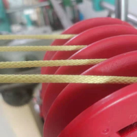 Corde carrée tressée en aramide résistante aux coupures, 100 % fibre de para-aramide, ignifuge, résistante aux produits chimiques et aux radiations, bobine jaune