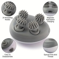 Masseur de tête rechargeable en silicone, silencieux, avec logo personnalisé, respectueux de l'environnement, pour un massage doux, soulagement de la douleur, soin du cuir chevelu