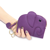 Dompet Koin LOGO Kustom dengan Desain Gajah Perempuan Lucu Kartun Lembut Dompet Mini Dompet Hewan Dalam Jumlah Besar Dompet Kecil