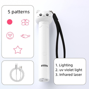 Jouet laser pour chat rechargeable par USB 3-en-1 en plastique, forme de chaton de dessin animé, pointeur laser interactif pour chats, pour le jeu autonome - Product Image 6