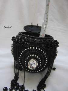 Bolso de noche elegante hecho a mano con piedra y metal negro - Product Image 4