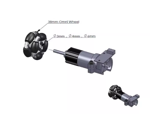 (1.5 นิ้ว) ล้อออมนิไดเรคชันแนลพลาสติกสองชั้น 38 มม. 14184 ล้อออมนิแบบกลไกขนาดเล็ก - Product Image 5