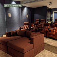 BFP Heim- und Gewerbe-Projektmöbel Heimkino-Sitze Echtleder und Mikrofaser-Leder Polstersofa