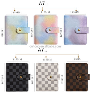 Wholesale Refillable A7 Ring Binder Luxury Notebooks Checkered Agenda Budget Binder With Cash Envelopes Budget Wallet Binder