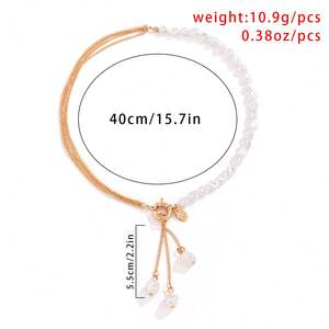 Baroque Simulé Perles Long Gland Pendentif Collier Femmes Perlé Lien Chaîne Collier Tendance Bijoux De Mariage - Product Image 3