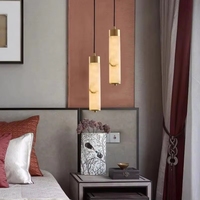 Lampu Gantung LED Alabaster Persegi Gaya Minimalis Modern untuk Hotel, Ruang Makan, Dapur, Tangga, Dekorasi Interior