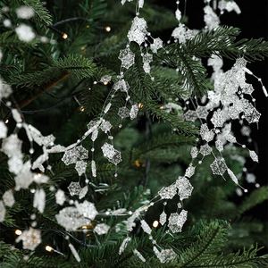 Guirnalda de Perlas y Cristales de Hielo Navideños con Cuentas Colgantes y Cadena de Perlas para Decoración de Árboles - Product Image 2