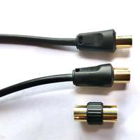 Cable de Extensión para Antena de TV con Conectores Chapados en Oro |   Cable coaxial macho-macho + adaptador hembra 1080p CCS trenzado para HDTV y satélite
