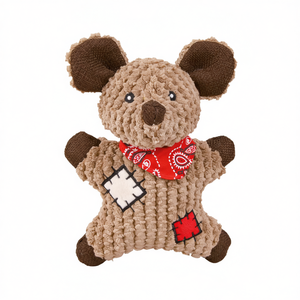 Souris en tissu avec patchs, jouet couineur pour animaux de compagnie, 19 cm - Product Image 2