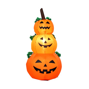 Décoration gonflable de citrouille fantôme pour Halloween, 1,2 m de haut, ensemble de 3 pièces pour la décoration de jardin et de pelouse pour les fêtes d'Halloween - Product Image 2