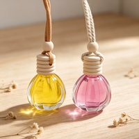 Diffuseur d'huiles essentielles transparent en forme de mini citrouille de 15 ml, flacon vide en verre pour parfum de voiture à suspendre