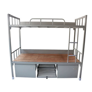 Slaapzaal Stapelbed Ijzeren Stapelbedden Dubbel Metalen <span class=keywords><strong>Bed</strong></span> Met Trap Dubbele Student Metalen <span class=keywords><strong>Frame</strong></span> Voor School Appartement - Product Image 2