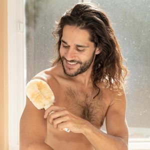 Brosse corporelle en sisal pour peaux sèches, douche, bain, maille en bois, améliore la circulation sanguine, exfolie la peau, réduit la cellulite - Product Image 2
