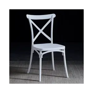 Nordic style medieval restaurant pub cross back chair colorful dining room furniture plastic dining chairs
