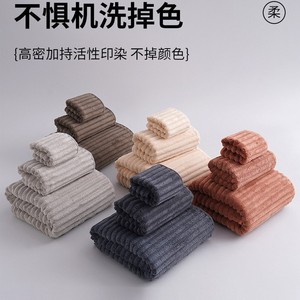 Serviette de bain en polaire corail Jin Ao 70x140cm, séchage rapide, absorbante, douce, épaisse, antibactérienne, serviette pour le visage - Product Image 4