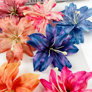 Sutra bunga <span class=keywords><strong>Lily</strong></span> cetak hiasan kepala kostum alat peraga bunga mengatur pernikahan Hari Valentine lorong bunga latar belakang dinding - Product Image 3