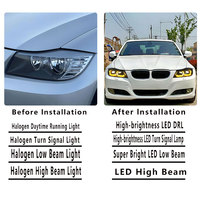 Ensemble de phares modifiés, DRL bicolore, lentille LED et clignotant séquentiel, pour BMW Série 3 E90 2005-2012