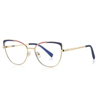 Visualmate Gold, lunettes de luxe pour femmes, style œil de chat, monture en métal, lunettes bloquant la lumière bleue, Gafas Opticas, lunettes