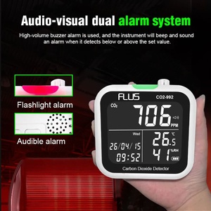Monitor De Qualidade Do Ar Interior Desktop Analisador De Gás De Dióxido De Carbono Detector De Medidor De CO2 Monitor De CO2 Smoketesterwith Alarme - Product Image 2