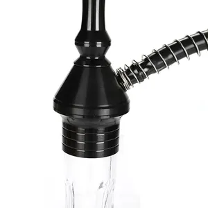 NOUVEAU Chicha <span class=keywords><strong>Wookah</strong></span> avec base en verre grande taille, avec boîte cadeau, chargeur et 4 embouts pour tuyau, noire - Product Image 4