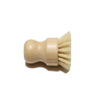 Natuurlijke bamboe afwasborstel met palmvormig design, kleine maat S, voor het reinigen van pannen, keukengerei & groenten