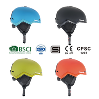 Casque de ski ultraléger personnalisé avec partie de l'oreille et longue doublure en fourrure double coque PC casque de ski de randonnée pour la neige