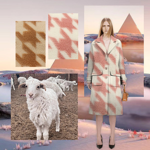 Bán Sỉ Áo Khoác Mùa Đông Vải Lông Cừu <span class=keywords><strong>Sherpa</strong></span> Polar <span class=keywords><strong>Sherpa</strong></span> In Houndstooth 100% <span class=keywords><strong>Polyester</strong></span> 390gsm - Product Image 3