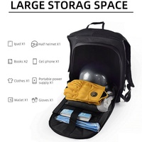 MJMOTO Sac à Dos Moto Coque Rigide en Fibre de Carbone Réfléchissant Imperméable pour Conduite Course Motocross Voyage Bagage