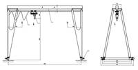Mini-grue portique mobile 5, 10, 15, 20 tonnes, grue portique portable sans rail avec palan électrique pour atelier