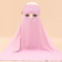 Niqab musulman saoudien arabe élégant, hijab couvrant tout le visage, tissu Nida, voile islamique, niqabs pour femme