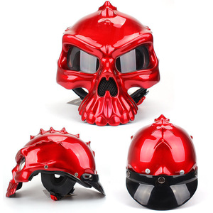 <span class=keywords><strong>Casco</strong></span> da <span class=keywords><strong>Moto</strong></span> Elegante e Unico con Design Intercambiabile a Doppio Lato, <span class=keywords><strong>Casco</strong></span> <span class=keywords><strong>Teschio</strong></span> in ABS Universale per Tutte le Stagioni - Product Image 4