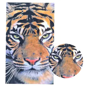 Baumwolle Polyester Strand tuch Digitaldruck Tiger Muster Strand tuch Unterstützung Anpassung