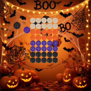 ลูกบอลหวาย 40 ชิ้น สีขาว สีส้ม สีดำ สีม่วง จี้ตกแต่งฮาโลวีนสำหรับสำนักงาน ห้องนอน งานปาร์ตี้ ฉากงานแต่งงาน - Product Image 2