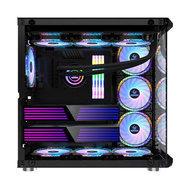 ขายส่งเคส Pc สำหรับเล่นเกม Full Tower คอมพิวเตอร์ฮาร์ดแวร์ RGB Cooler ภายในเคสคอมพิวเตอร์ ATX เคส Pc Gaming