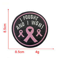 Vente en gros de patchs brodés papillon à appliquer au fer à repasser avec un joli slogan sur la santé des seins et un logo de ruban rose