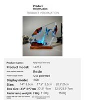 Lampe Dragon de Glace en Résine Époxy, Statue Artistique Dragon, Cadeau d'Halloween, Artisanat Créatif Européen et Américain en Résine