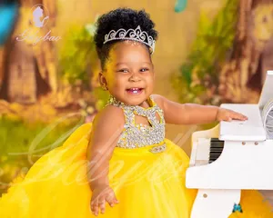 <span class=keywords><strong>Vestido</strong></span> de Tul <span class=keywords><strong>Amarillo</strong></span> <span class=keywords><strong>para</strong></span> Niña de las Flores <span class=keywords><strong>para</strong></span> Boda, Sin Mangas, Brillante, <span class=keywords><strong>para</strong></span> Cumpleaños, Fiesta, Primera Comunión, Baile de Bebés - Product Image 2